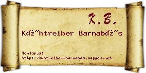 Kühtreiber Barnabás névjegykártya