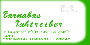 barnabas kuhtreiber business card